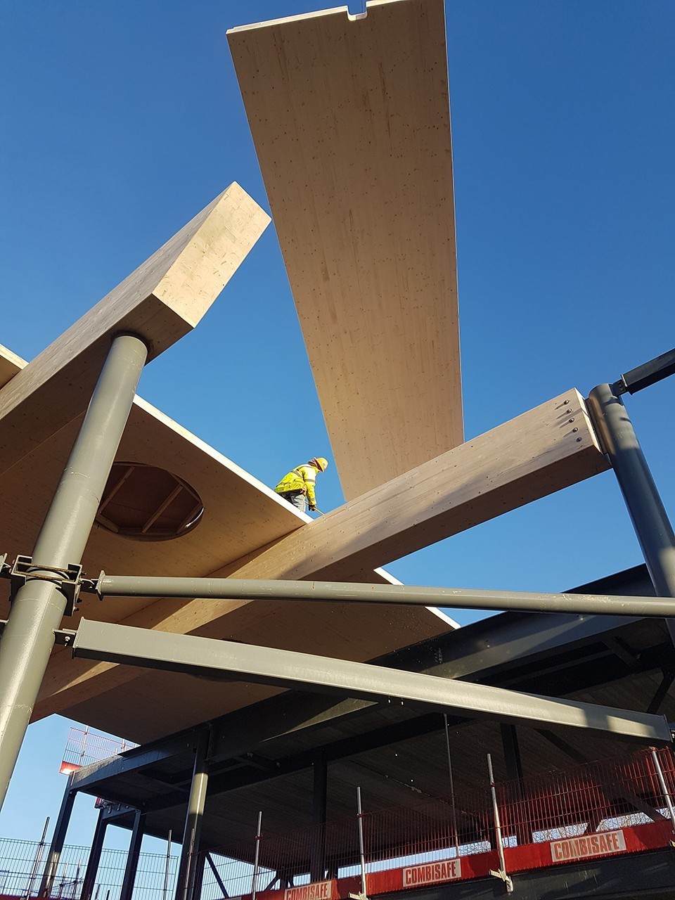 Buckland Timber 'work in progress' installation of CLT